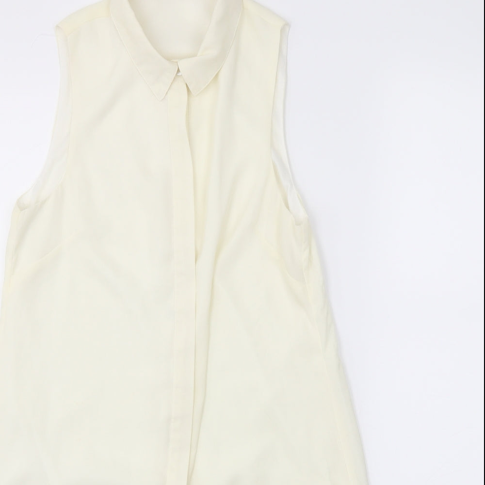 Missguided Womens Ivory   Basic Button-Up Size 8