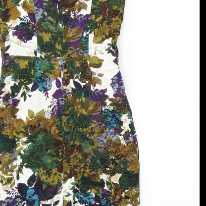 Preloved NEXT Womens White Floral  Sheath  Size 8 - Label