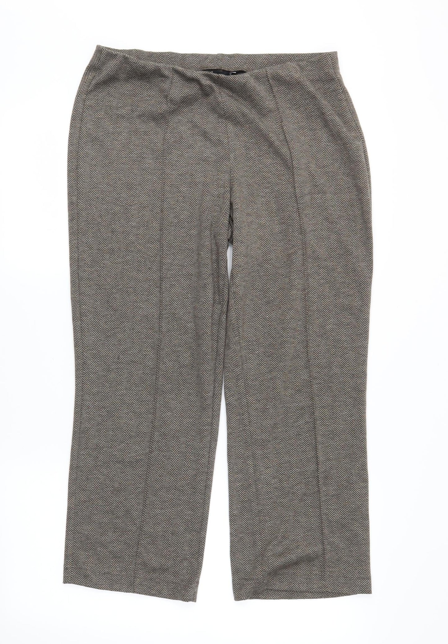 BM Womens Brown Herringbone  Trousers  Size 12 L24 in