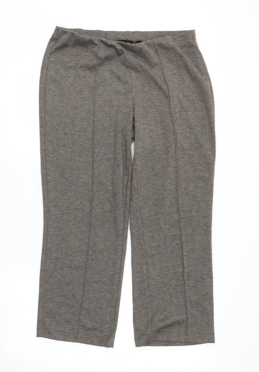 BM Womens Brown Herringbone  Trousers  Size 12 L24 in