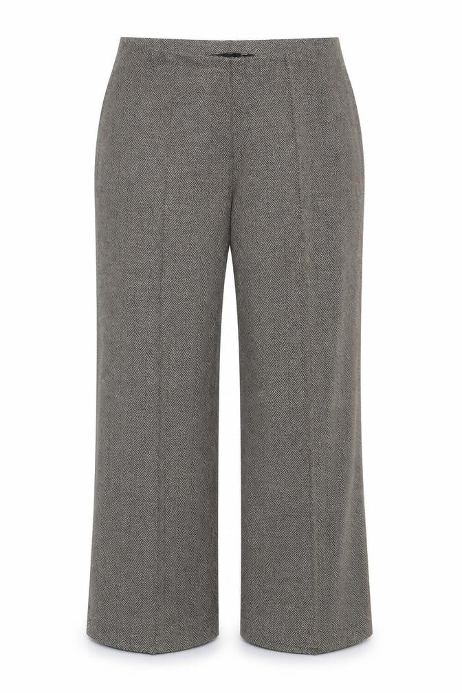 Bonmarché Womens Brown Herringbone Trousers Size 12 L24 in