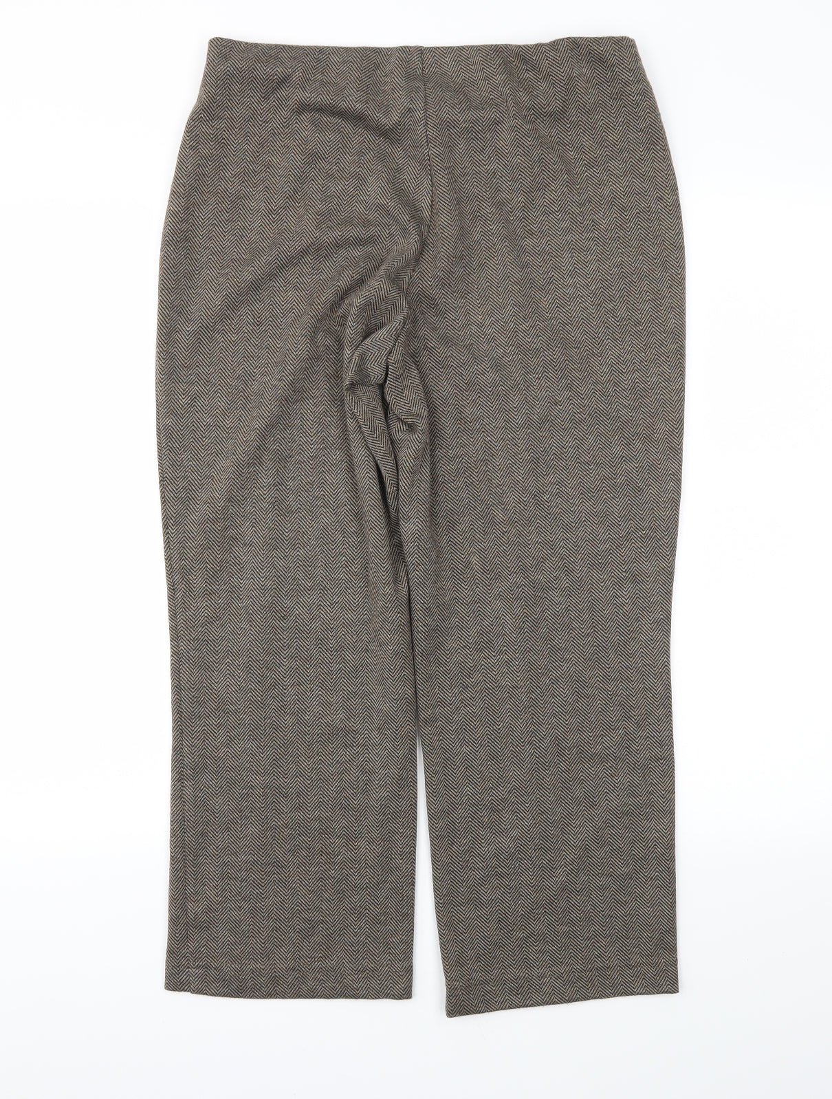 BM Womens Brown Herringbone  Trousers  Size 12 L24 in