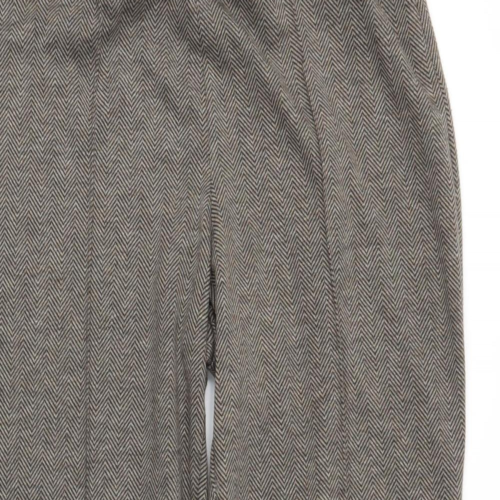 BM Womens Brown Herringbone  Trousers  Size 12 L24 in