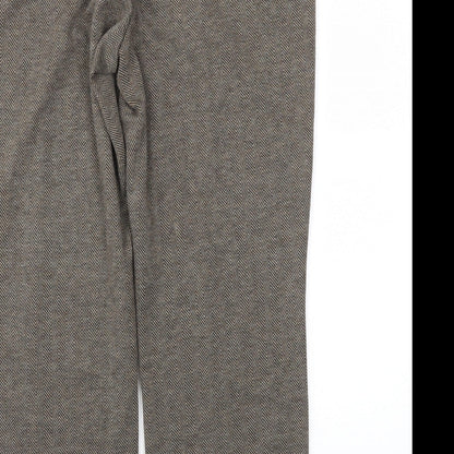 Bonmarché Womens Brown Herringbone Trousers Size 12 L24 in