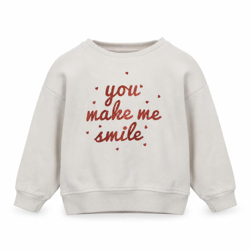 primar Girls White   Pullover Sweatshirt Size 3-4 Years