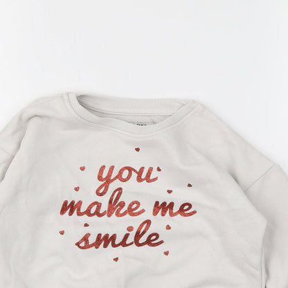 Primark Girls White   Pullover Sweatshirt Size 3-4 Years