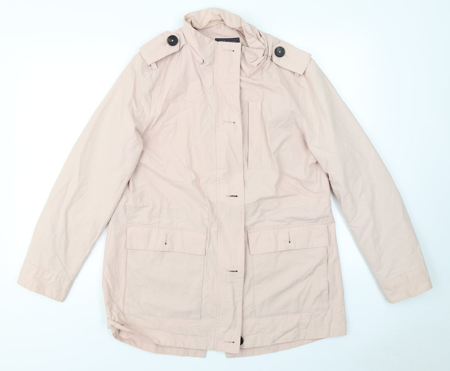 M&S Womens Pink   Overcoat Coat Size 14