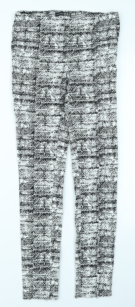 Atmosphere Womens Black Geometric  Trousers  Size 10 L25 in