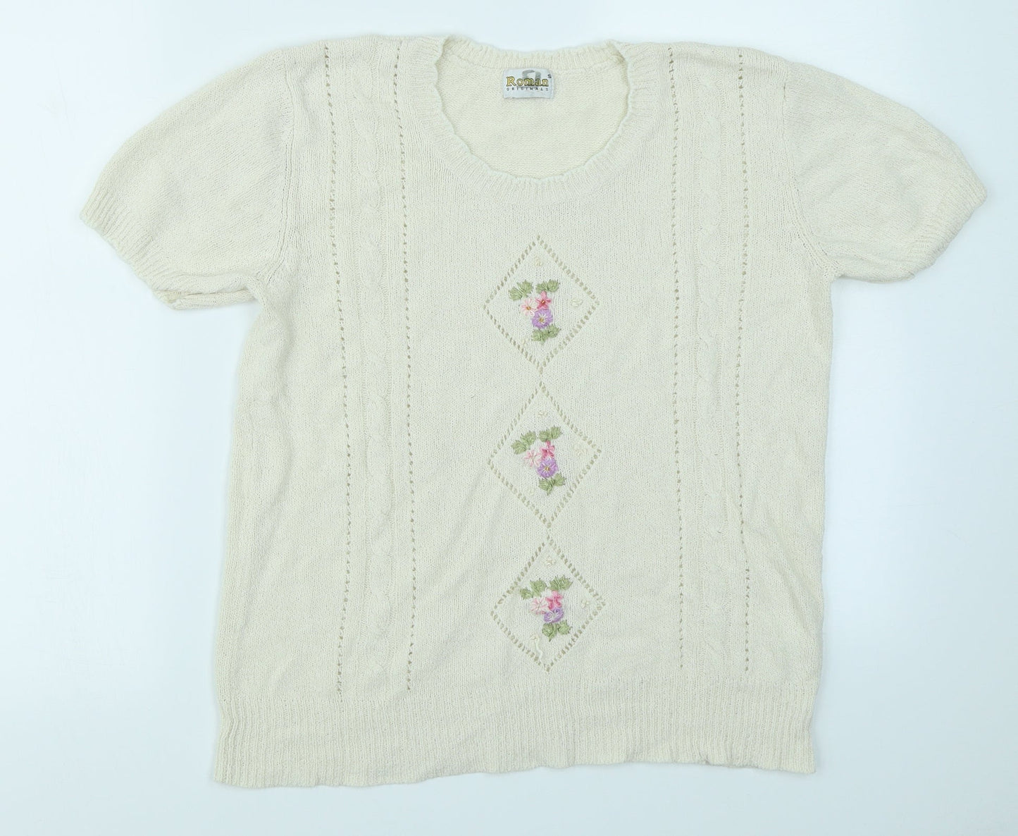 Roman Womens Ivory   Pullover Jumper Size S