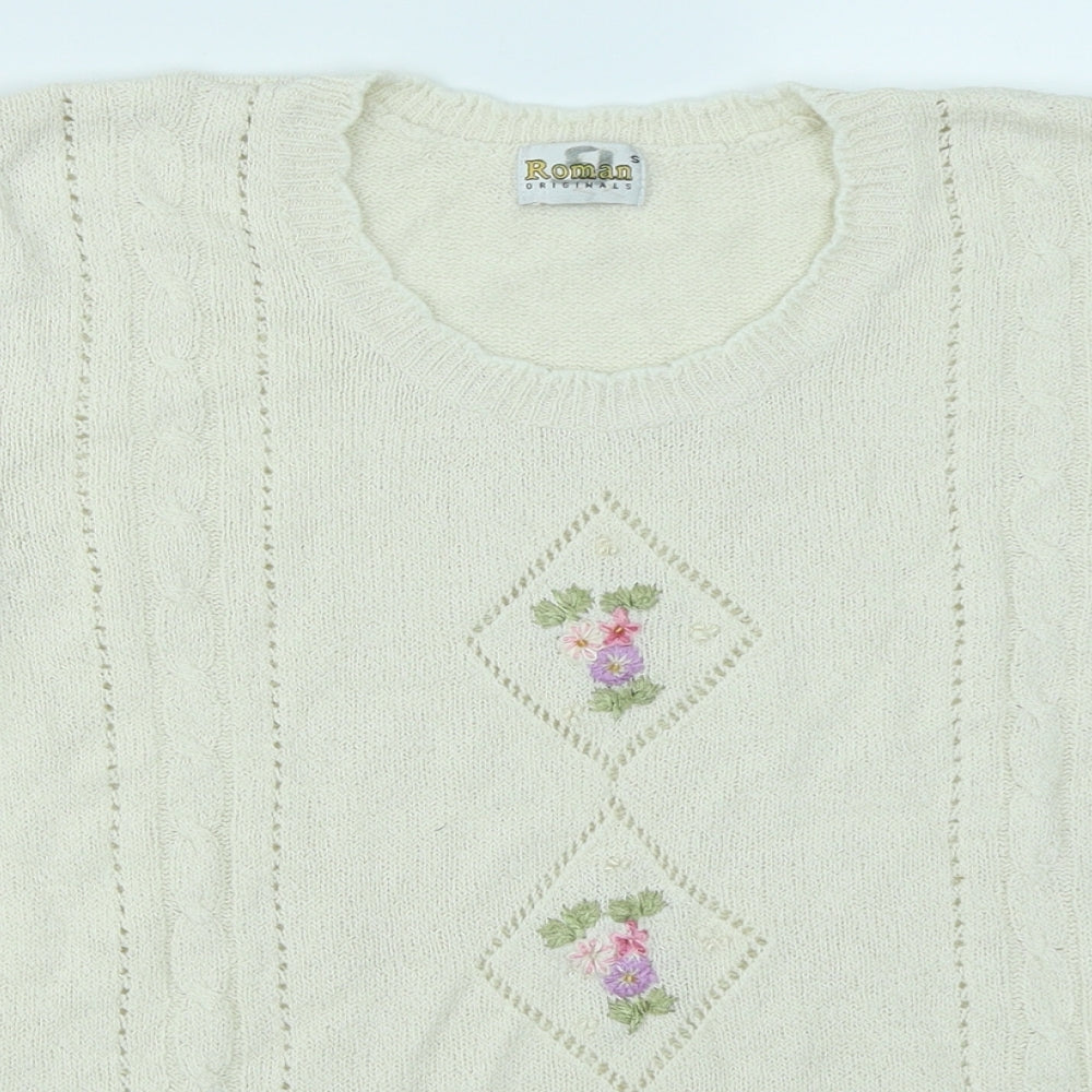 Roman Womens Ivory   Pullover Jumper Size S