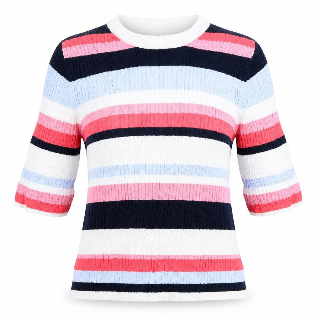 Marks & Spencer Collection Womens White Striped  Pullover Jumper Size 12