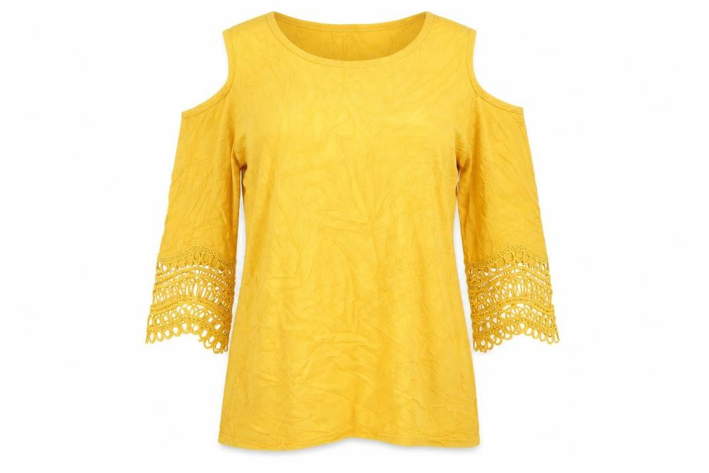 Soon Womens Yellow   Pullover Jumper Size 14  - cold shoulder