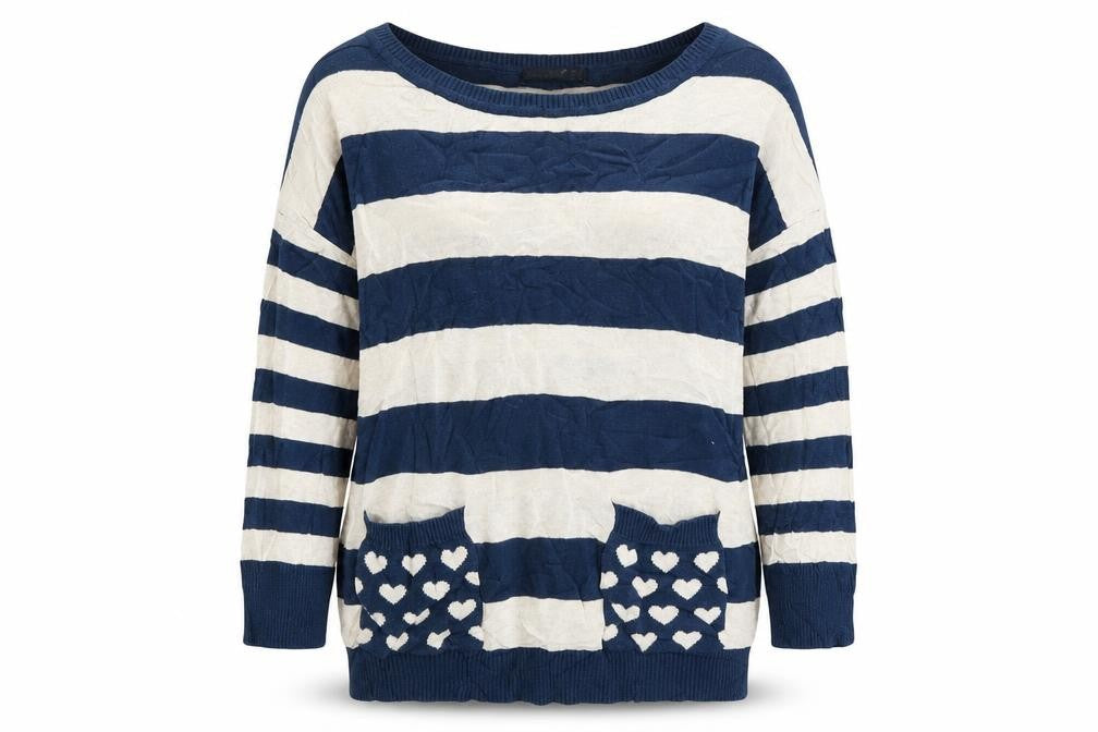 Atmosphere Womens Blue Striped  Pullover Jumper Size 12