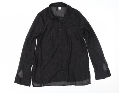 H&M Womens Black   Basic Button-Up Size 10