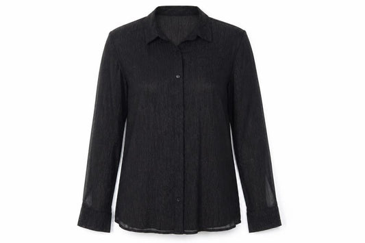 H&M Womens Black   Basic Button-Up Size 10