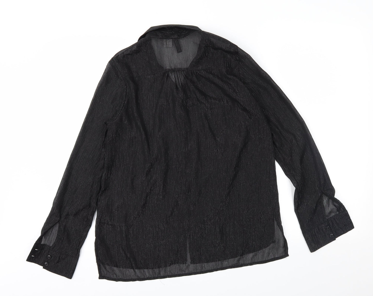H&M Womens Black   Basic Button-Up Size 10