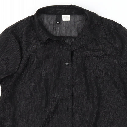 H&M Womens Black   Basic Button-Up Size 10