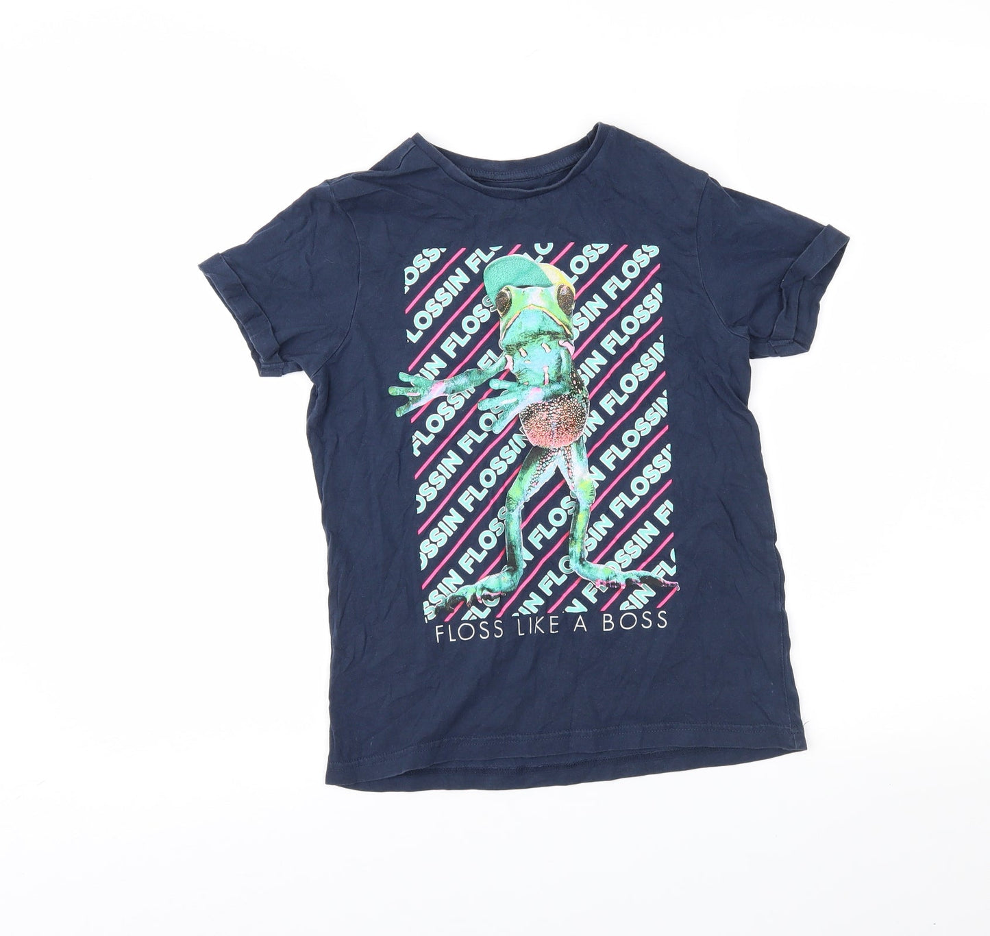 George Girls Blue   Basic T-Shirt Size 9-10 Years