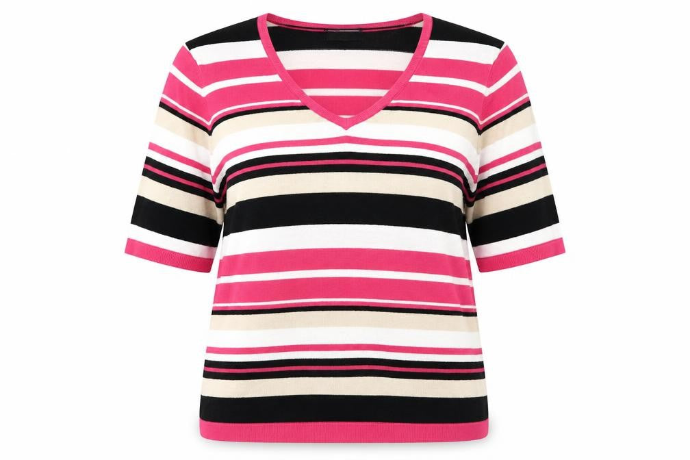 Marks & Spencer Womens Pink Striped  Pullover Jumper Size 18