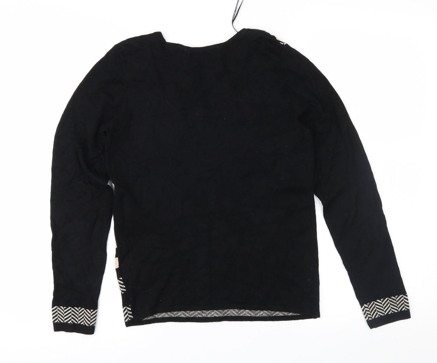 Principles Womens Black Geometric  Pullover Jumper Size 10