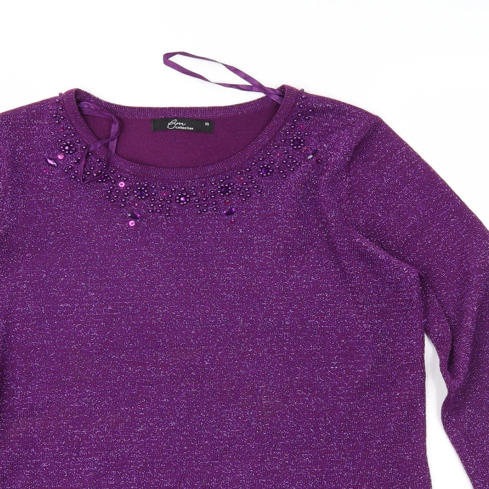 Bonmarché Womens Purple   Pullover Jumper Size XS