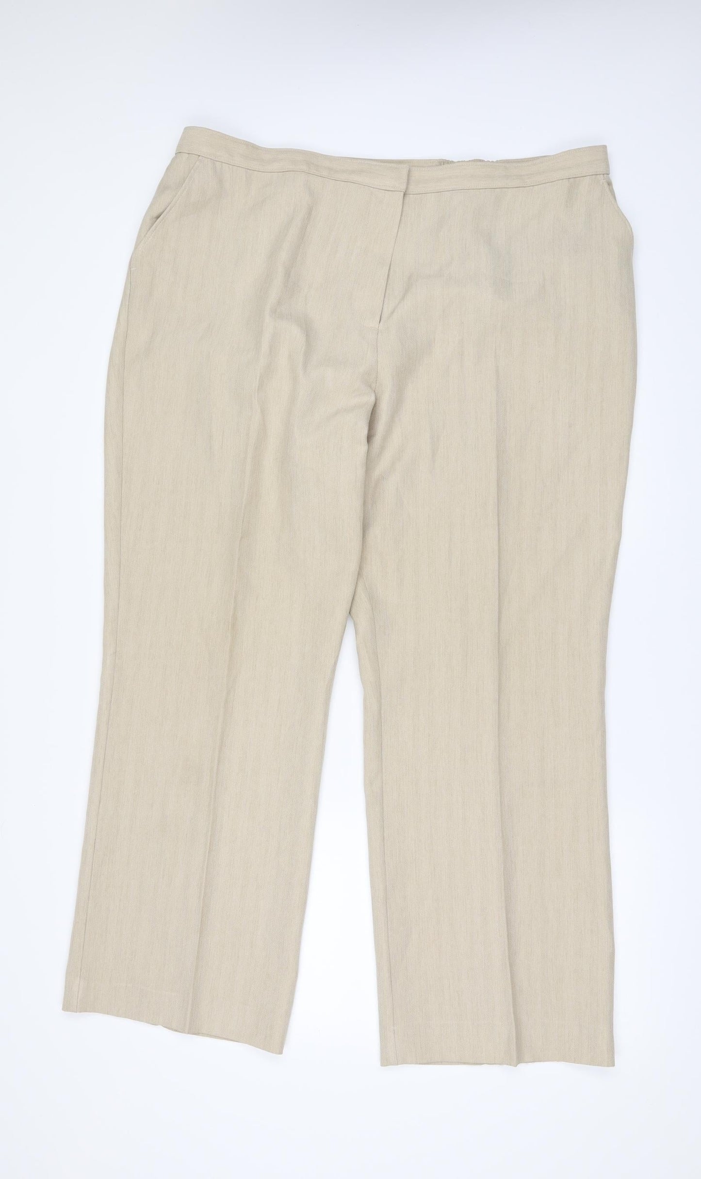 Marks and Spencer Womens Beige   Trousers  Size 20 L30 in
