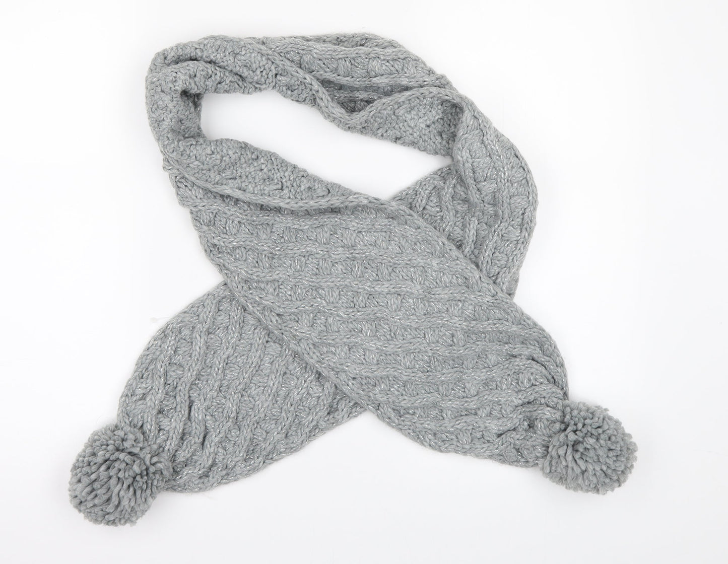 M&Co Womens Green    Scarf   - pom pom