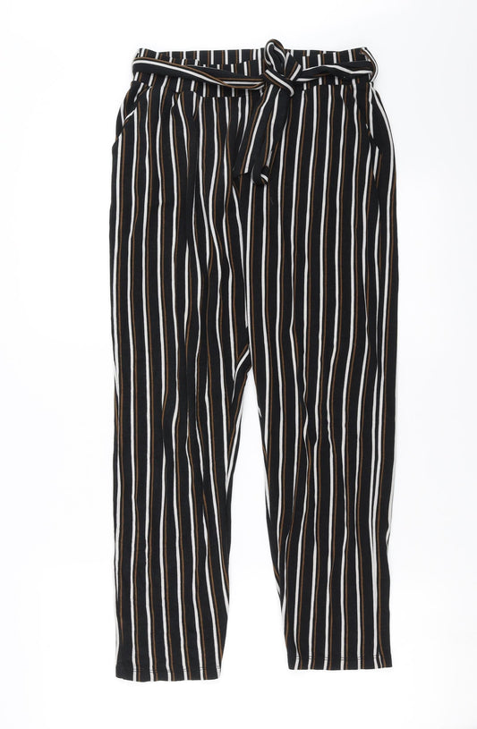 Amisu Womens Black Striped  Trousers  Size M L27 in