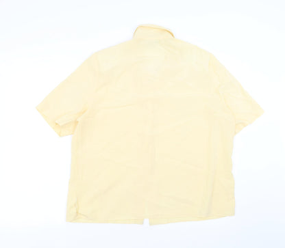 Preloved Design essentials Womens Yellow   Basic Blouse Size 16  - Embroidered detail - Back