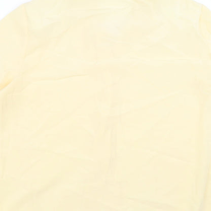 Preloved Design essentials Womens Yellow   Basic Blouse Size 16  - Embroidered detail - Label
