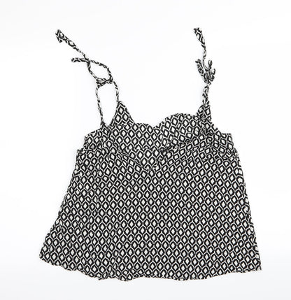 H&M Womens Black Geometric  Camisole Tank Size 8