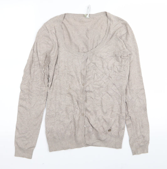 Paza Italia Womens Beige   Cardigan Jumper Size S