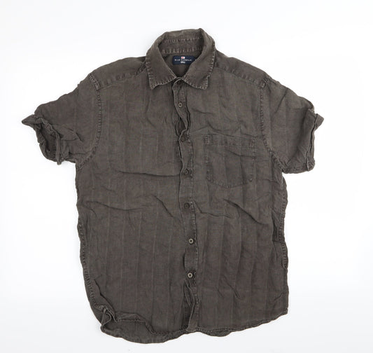 Blue Harbour Mens Brown    Button-Up Size M