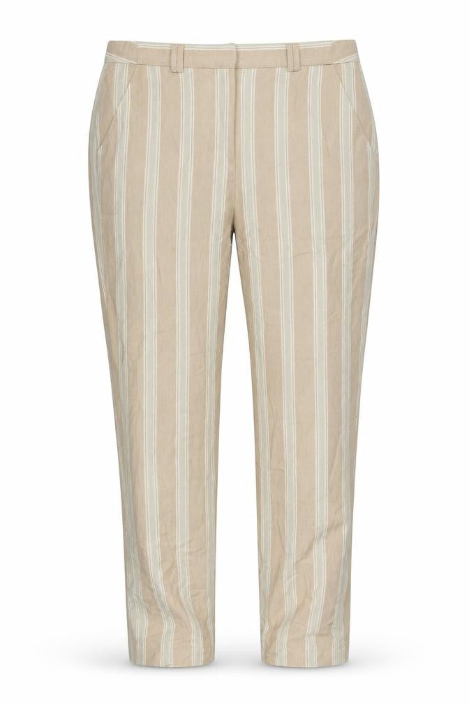Marks & Spencer Womens Beige Striped  Trousers  Size 12 L30 in