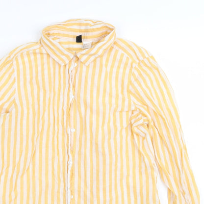 Divided by H&M Womens Multicoloured Striped  Basic Button-Up Size 4