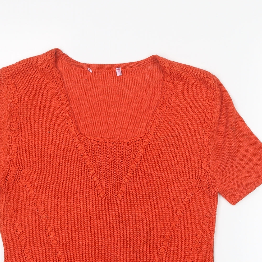 Per Una Womens Orange  Knit Pullover Jumper Size 10