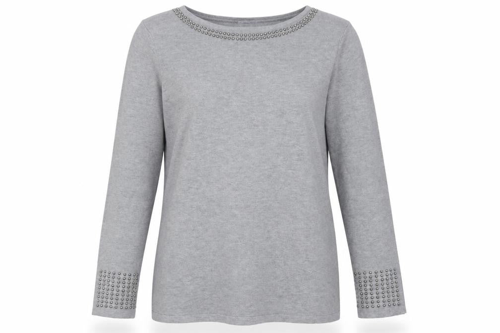 Vila Milano Womens Grey  Knit Pullover Jumper Size L