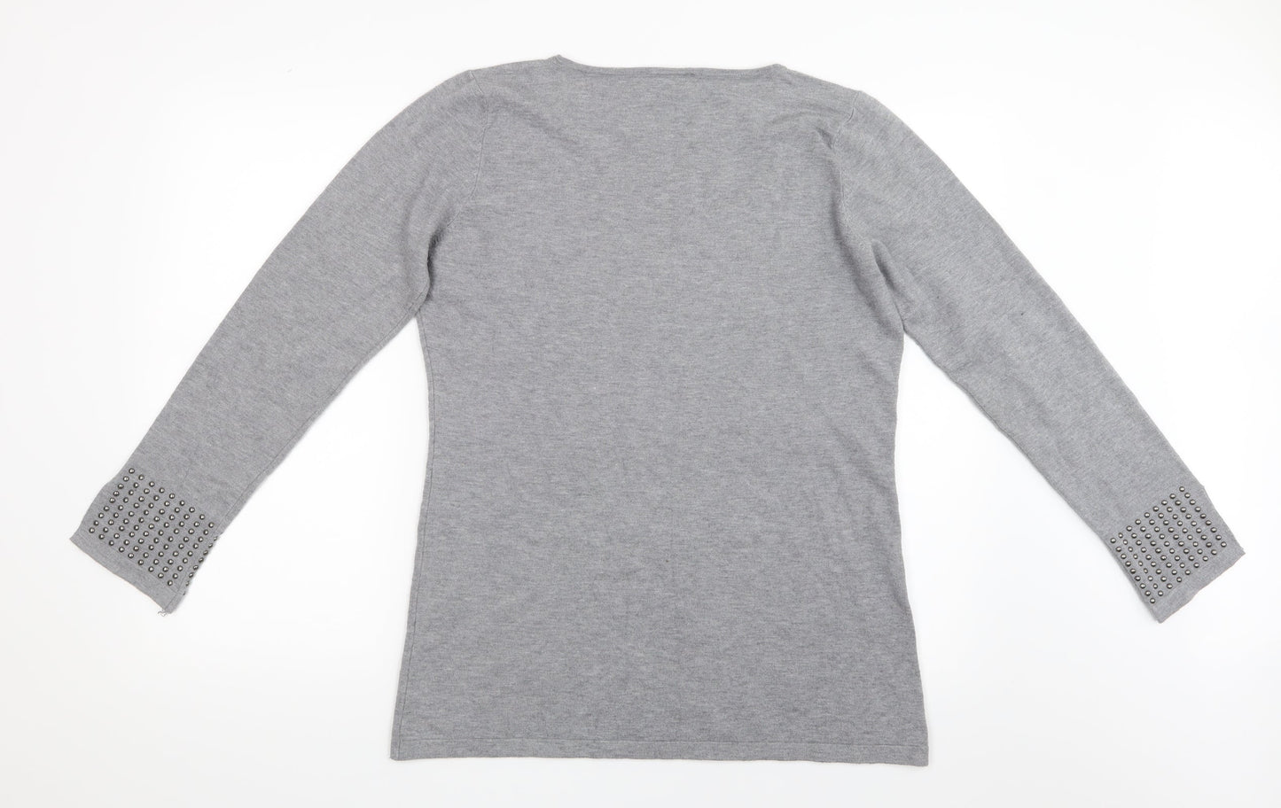 Vila Milano Womens Grey  Knit Pullover Jumper Size L