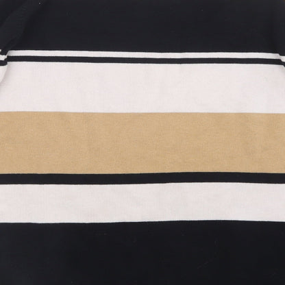 EWM Womens Black Striped Knit Pullover Jumper Size 10