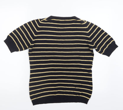 Preloved Planet Womens Blue Striped Knit Pullover Jumper Size S - Back