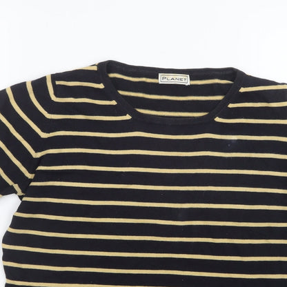 Preloved Planet Womens Blue Striped Knit Pullover Jumper Size S - Detail