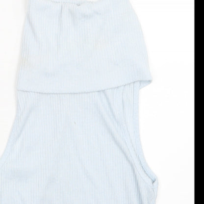 Preloved River Island Womens Blue   Basic T-Shirt Size 14 - Detail