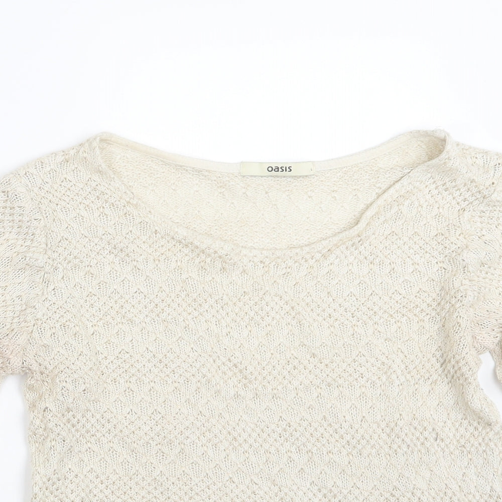 Oasis Womens Ivory  Knit Pullover Jumper Size L