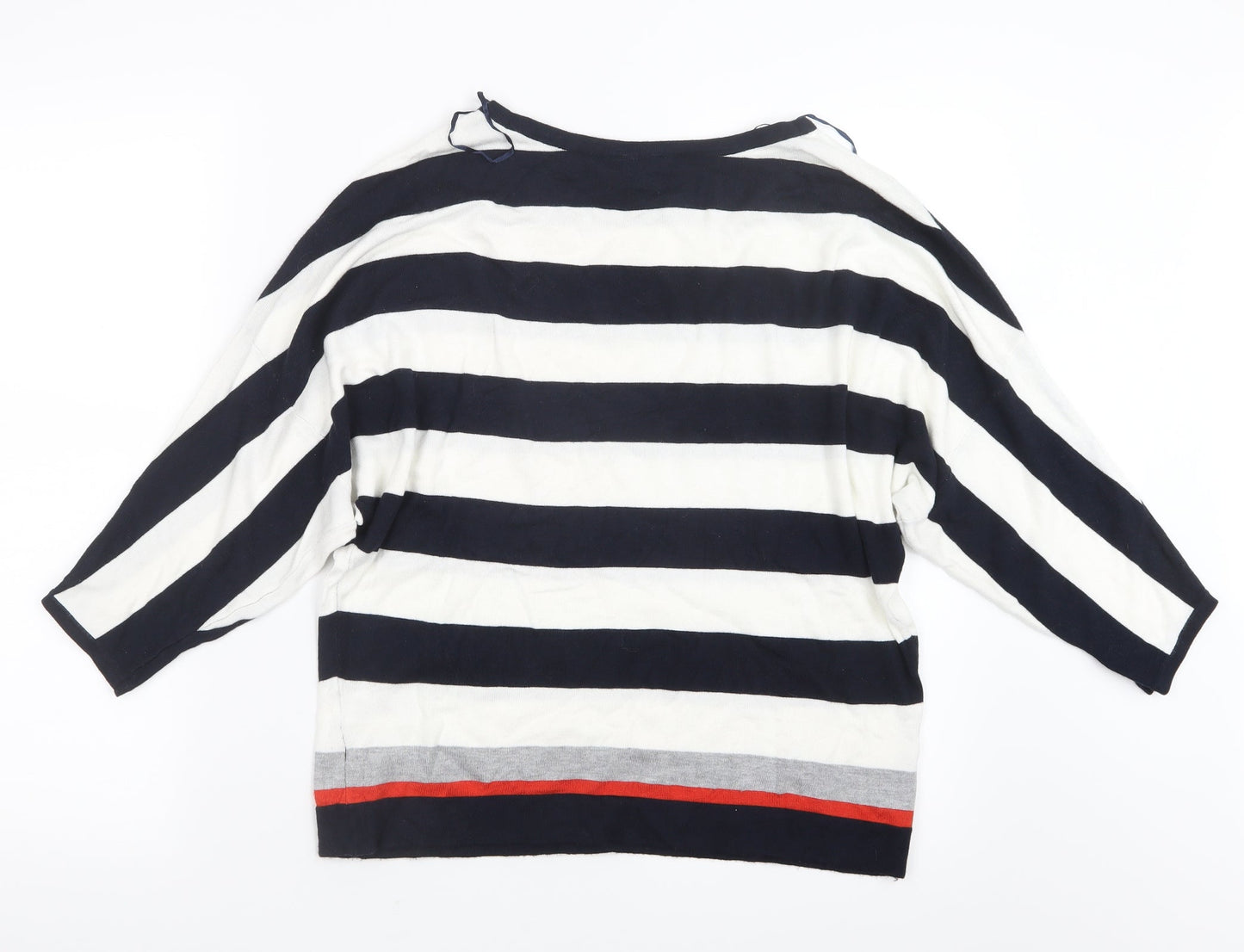 M&Co Womens Blue Striped Knit Pullover Jumper Size 12