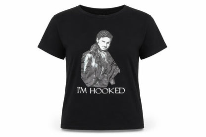 Preworn Womens Black   Basic T-Shirt Size L  - I'm hooked