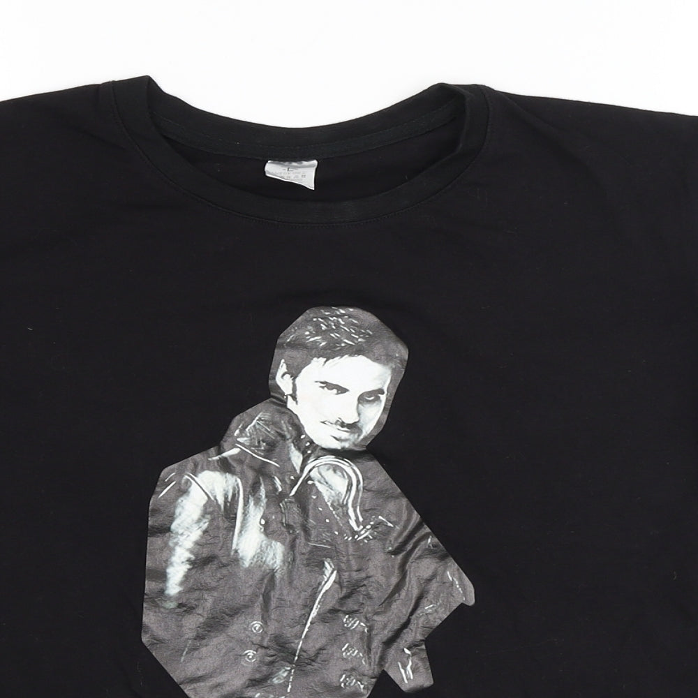 Preworn Womens Black   Basic T-Shirt Size L  - I'm hooked