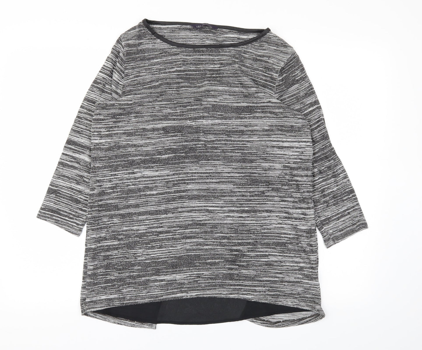 M&S Womens Grey   Basic T-Shirt Size 10