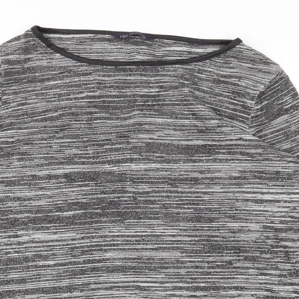 M&S Womens Grey   Basic T-Shirt Size 10