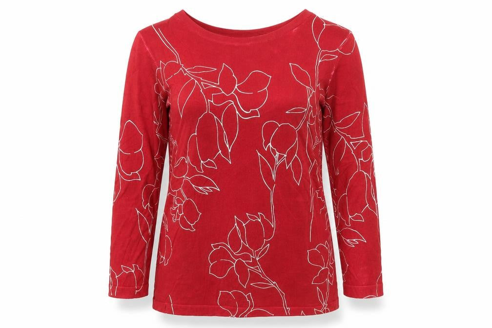 Next  Womens Red Floral  Pullover Jumper Size 8