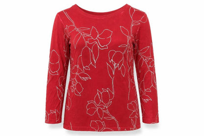 Next  Womens Red Floral  Pullover Jumper Size 8
